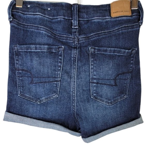American Eagle Curvy Super Hi-Rise Shortie Cuff Jean Short Next Level Stretch 4 - Picture 5 of 8